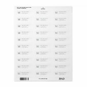 Minimalistisches Monogram, Modern Return Address L (Vorne)