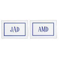Minimalistisches Monogram Navy White Rectangle