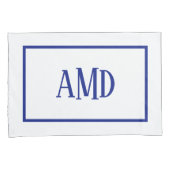Minimalistisches Monogram Navy White Rectangle Kissenbezug (Vorderseite-Rechts)