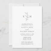 Minimalistisches Monogram Olive Leaf Probe Dinner Einladung (Vorderseite)
