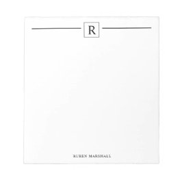 Minimalistisches Monogram Square Notepad Notizblock