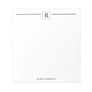 Minimalistisches Monogram Square Notepad Notizblock