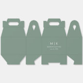 Minimalistisches Monogram Wedding Sage Green Gable Geschenkschachtel (Ungeklappt)