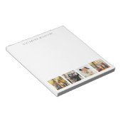 Minimalistisches Monogramm 4-Foto-Collage Notizblock (angewinkelt)