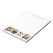 Minimalistisches Monogramm 4-Foto-Collage Notizblock (Rotiert)