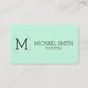 Minimalistisches Monogramm Aero Blue Background Visitenkarte