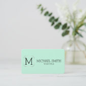 Minimalistisches Monogramm Aero Blue Background Visitenkarte (Stehend Vorderseite)