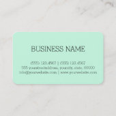 Minimalistisches Monogramm Aero Blue Background Visitenkarte (Rückseite)