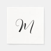 Minimalistisches Monogramm Anfangsbuchstabe Serviette (Vorderseite)