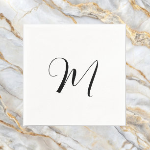 Minimalistisches Monogramm Anfangsbuchstabe Serviette