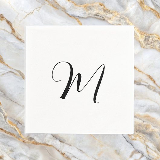 Minimalistisches Monogramm Anfangsbuchstabe Serviette