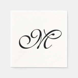 Minimalistisches Monogramm Anfangsbuchstabe  Serviette