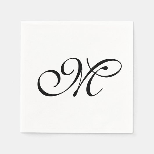 Minimalistisches Monogramm Anfangsbuchstabe Serviette (Vorderseite)