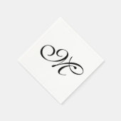 Minimalistisches Monogramm Anfangsbuchstabe Serviette (Ecke)