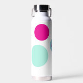 Minimalistisches Monogramm Aqua, Rosa und Grün-Bla Trinkflasche (Vorne)
