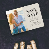 Minimalistisches Monogramm Beige Website QR-Codebi Save The Date