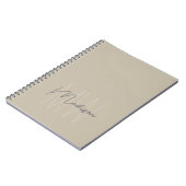 Minimalistisches Monogramm Beige Workshop Notizblock (Linke Seite)