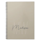 Minimalistisches Monogramm Beige Workshop Notizblock (Vorderseite)