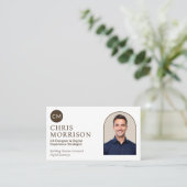 Minimalistisches Monogramm Beruflicher QR-Code-Fot Visitenkarte (Stehend Vorderseite)