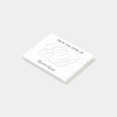 Minimalistisches Monogramm Berufliches Elegant Post-it Klebezettel (angewinkelt)