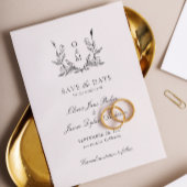 Minimalistisches Monogramm Botanisches Wappen Hoch Save The Date