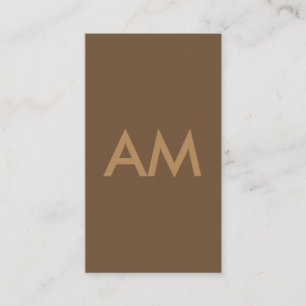 Minimalistisches Monogramm braun Visitenkarte