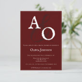 Minimalistisches Monogramm-Brautparty Einladung (Stehend Vorderseite)