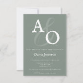 Minimalistisches Monogramm-Brautparty für Sage Gre Einladung (Vorderseite)