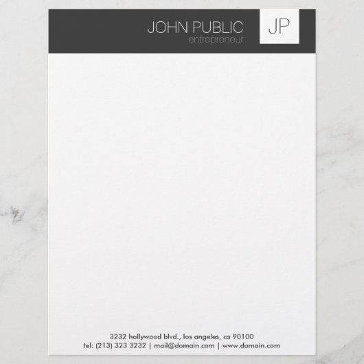 Minimalistisches Monogramm Briefbogen (Vorderseite)