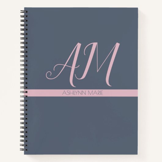 Minimalistisches Monogramm-Bullet-Journal Notizblock (Vorderseite)