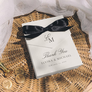 Minimalistisches Monogramm Danke Editorial Hochzei Geschenkschachtel