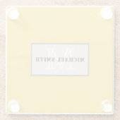 Minimalistisches Monogramm Deep Lemon Background Glasuntersetzer (Rückseite)