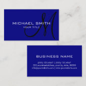 Minimalistisches Monogramm der Beruflichen Marine Visitenkarte (Vorne/Hinten)