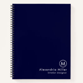 Minimalistisches Monogramm der modernen Marine Notizblock