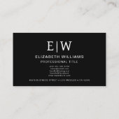 Minimalistisches Monogramm des QR-Fotos Visitenkarte (Rückseite)