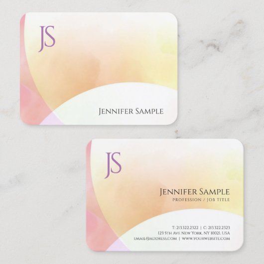 Minimalistisches Monogramm Einfache Elegante Moder Visitenkarte (Vorne/Hinten)