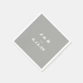 Minimalistisches Monogramm Elegant Gray Stilvolle Serviette (Ecke)