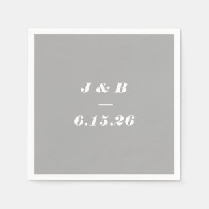 Minimalistisches Monogramm Elegantes Grau Stylisch Serviette