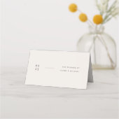 Minimalistisches Monogramm Elfenbein Editoriale Ho Platzkarte (Rückseite)