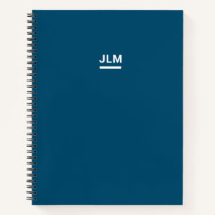 Minimalistisches Monogramm Fett Weiße Marineblau Notizblock