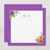 Minimalistisches Monogramm Floral Wreath Personali Dankeskarte (Vorne/Hinten)