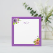 Minimalistisches Monogramm Floral Wreath Personali Dankeskarte (Stehend Vorderseite)