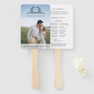 Minimalistisches Monogramm Foto Chic Hochzeitsprog Fächer