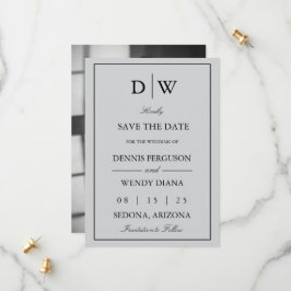 Minimalistisches Monogramm-Foto Save The Date
