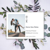 Minimalistisches Monogramm-Foto Save The Date