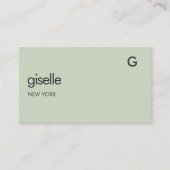 Minimalistisches Monogramm für den grünen QR-Code Visitenkarte (Vorderseite)
