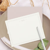 Minimalistisches Monogramm für Elfenbein und Rose Mitteilungskarte