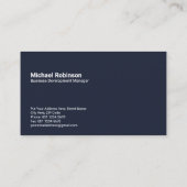 Minimalistisches Monogramm für Navy Blue | Sans Se Visitenkarte (Rückseite)