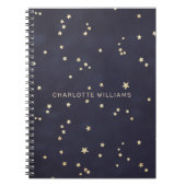 Minimalistisches Monogramm für Night Sky und Gold  Notizblock (Vorderseite)
