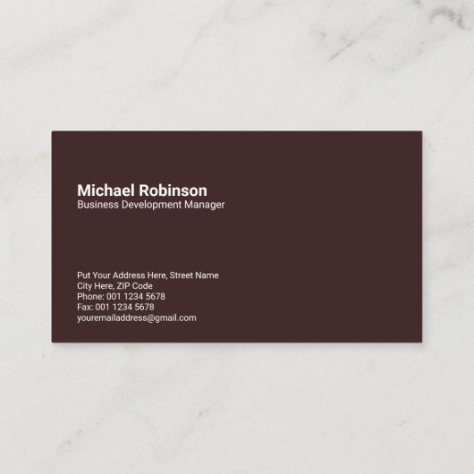 Minimalistisches Monogramm für rustikales Maroon | Visitenkarte (Rückseite)